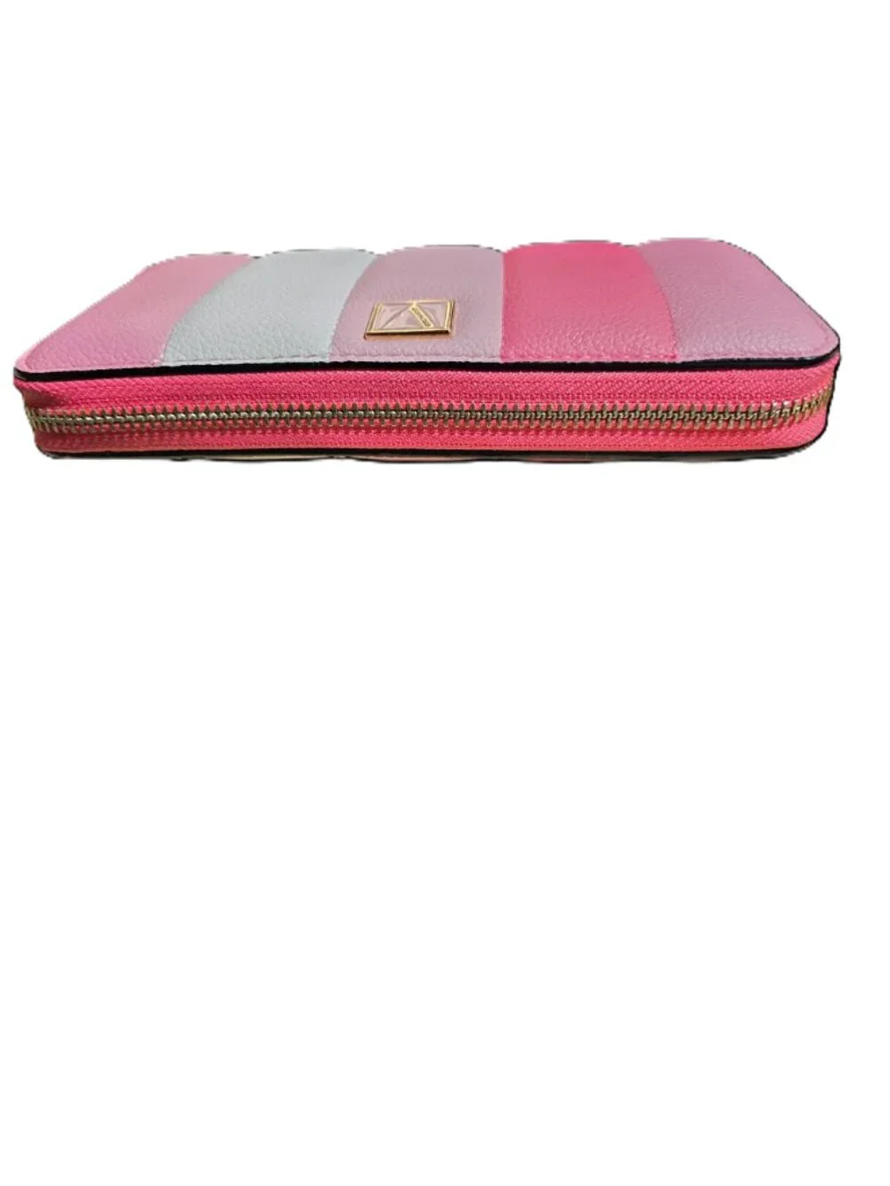 Victoria Secret Pink & White Striped Zip Around Wallet - Picture 7 of 11